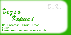 dezso kapusi business card